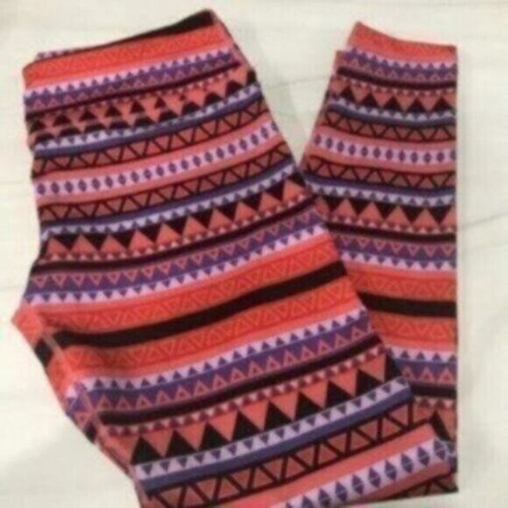 Scorpio Sol Women's Multicolor Spandex Aztec Print Straight Leg Leggings Size L